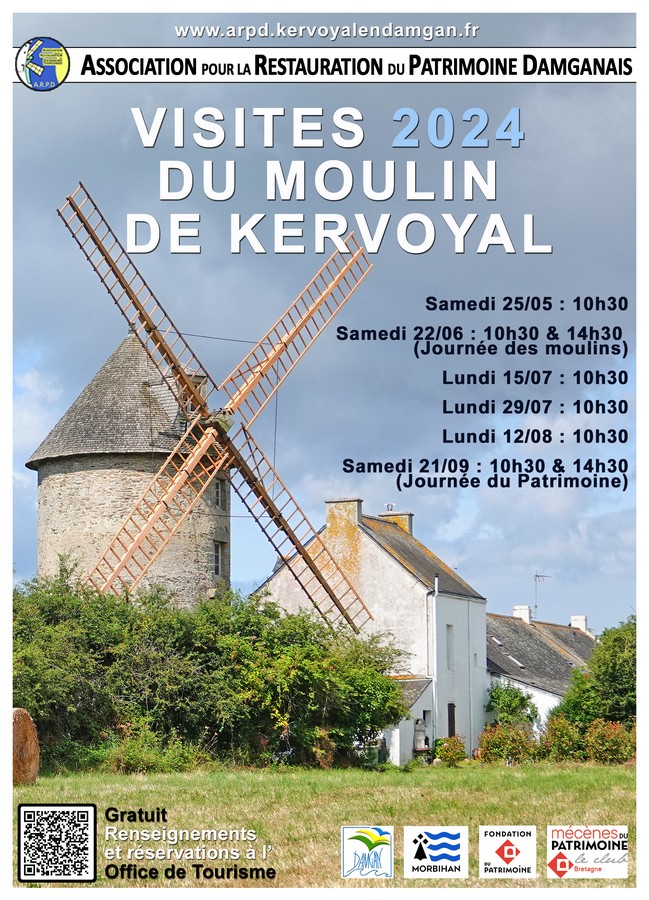 Visite commentée du moulin de Kervoyal Du 25 mai au 12 août 2024