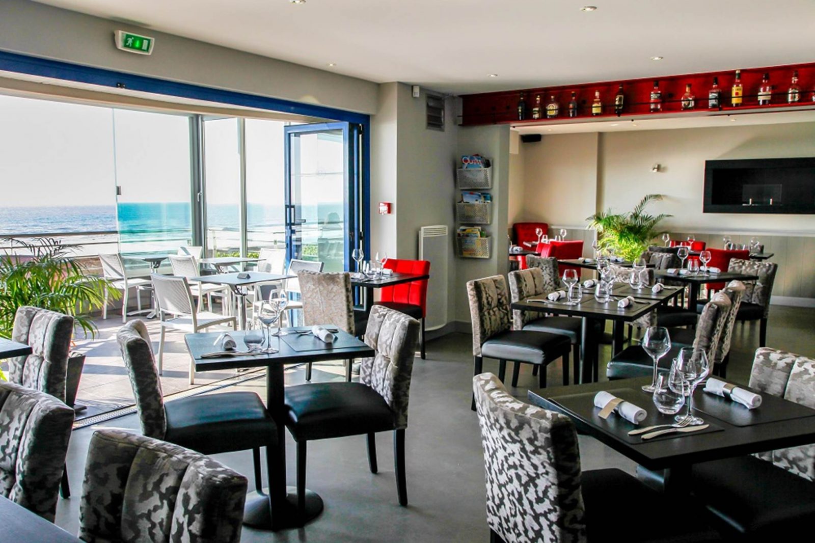 terrasse vue mer restaurant Latitude 47° Damgan – Bretagne Sud